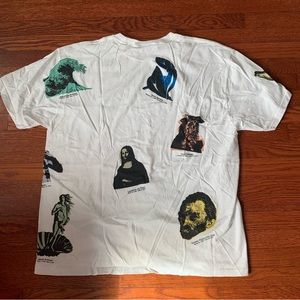 STUSSY white graphic Tee (UNISEX SIZE XL)